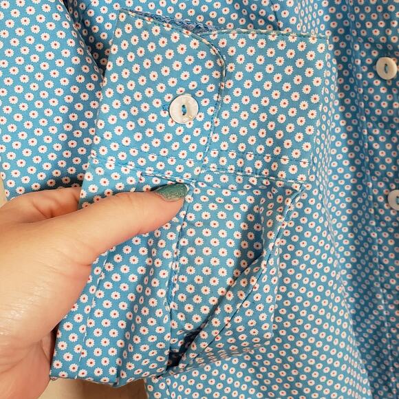 English Laundry Mini Daisy Button Down Shirt Women's 2 Light Blue Office Work - Picture 4 of 10